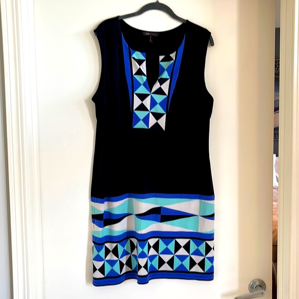 Black BCBG Dress with Geometric Pattern